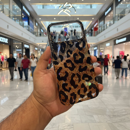 Golden Glitter Cheetah Case