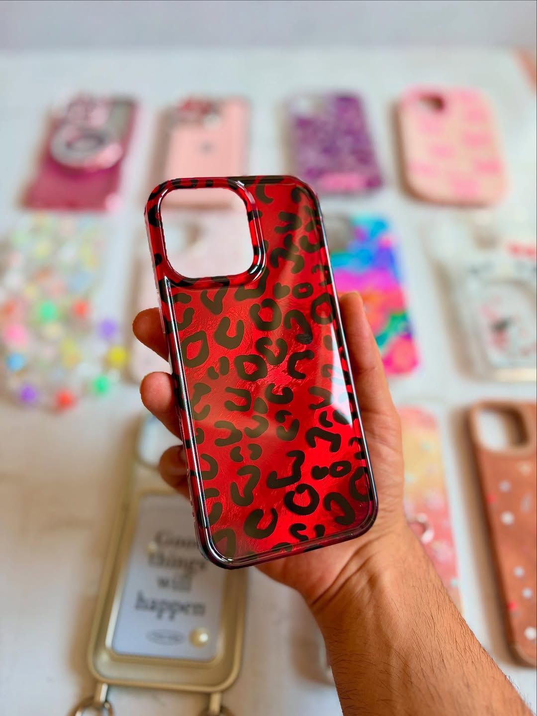 New Leopard print Ruby & Gold Case
