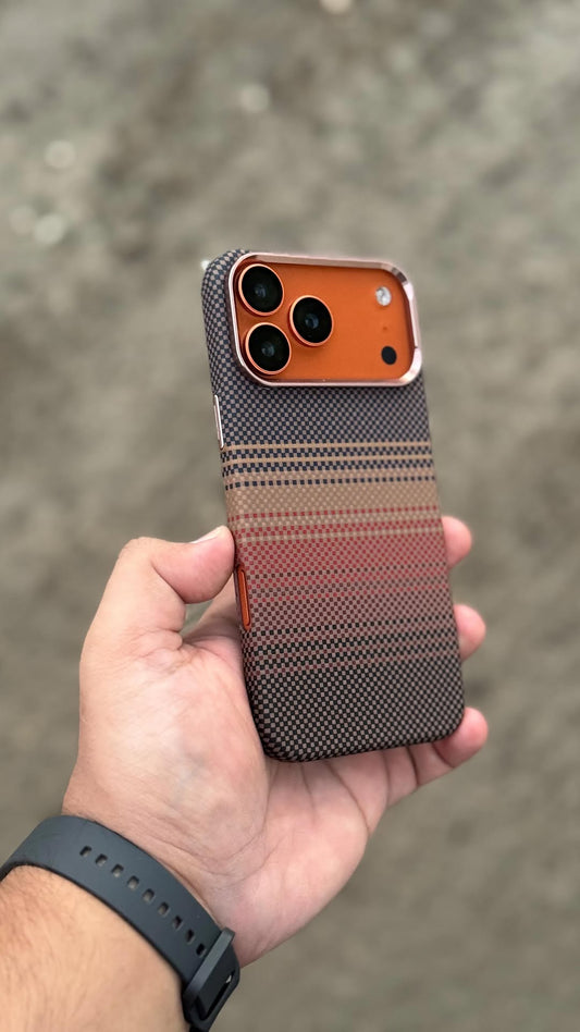 Real Carbon fibre cosmic orange case luxo like pitaka for Apple iPhone 17 pro max