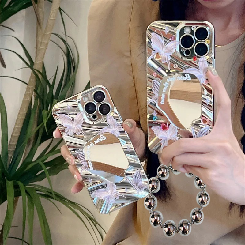 Butterfly Mirror Aesthetic Case 🤍