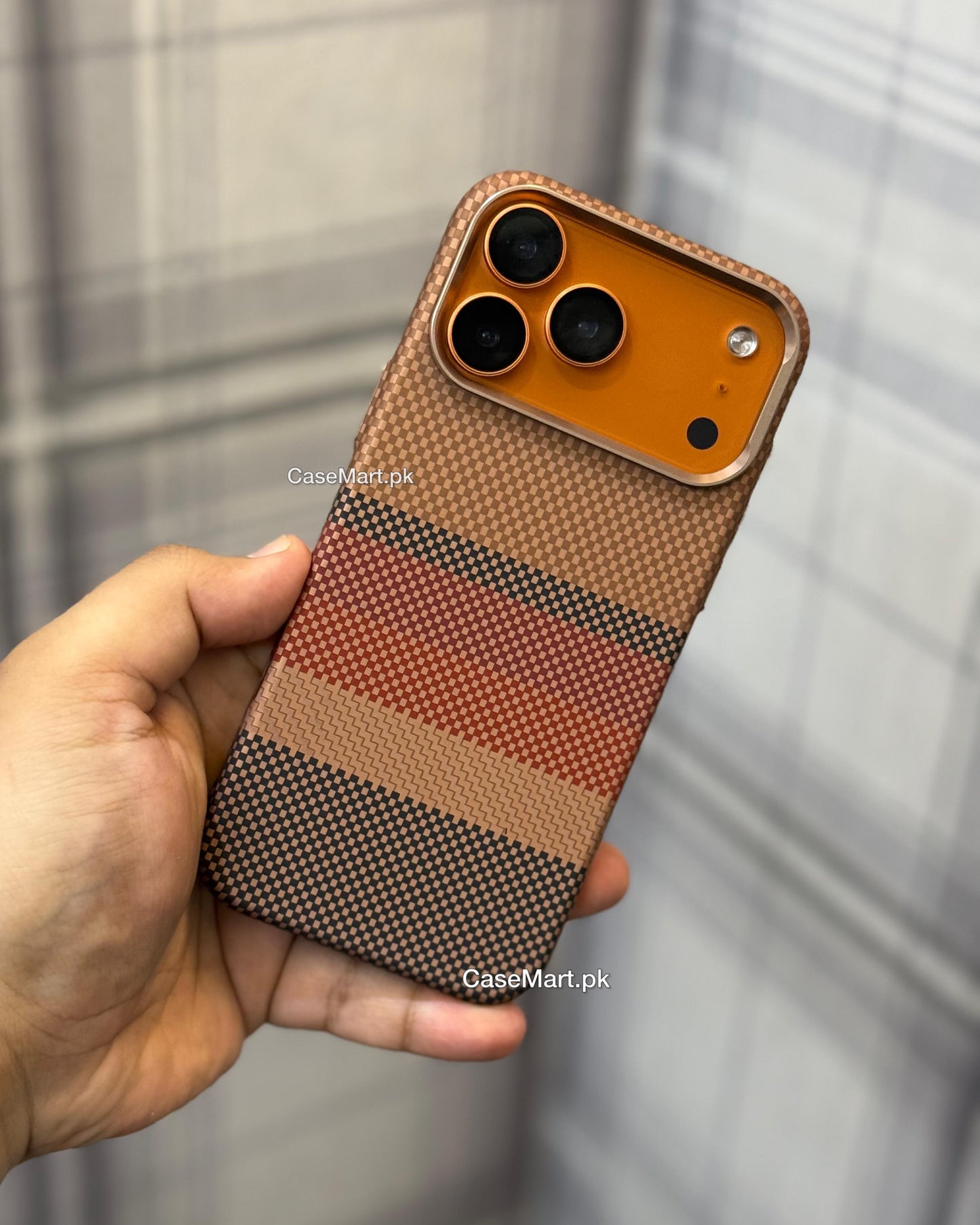 Real Carbon fibre cosmic orange case luxo like pitaka for Apple iPhone 17 pro max