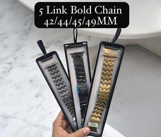 5 Link Metal Stainless Steel Chain Strap Rolex