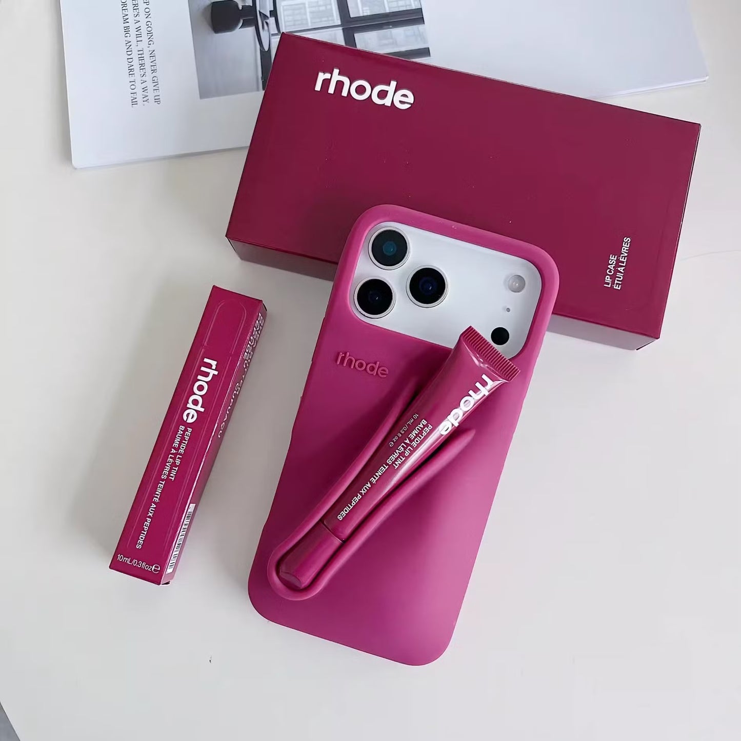 New Rhode LipGloss 💄 Silicone Case With Box 🩶