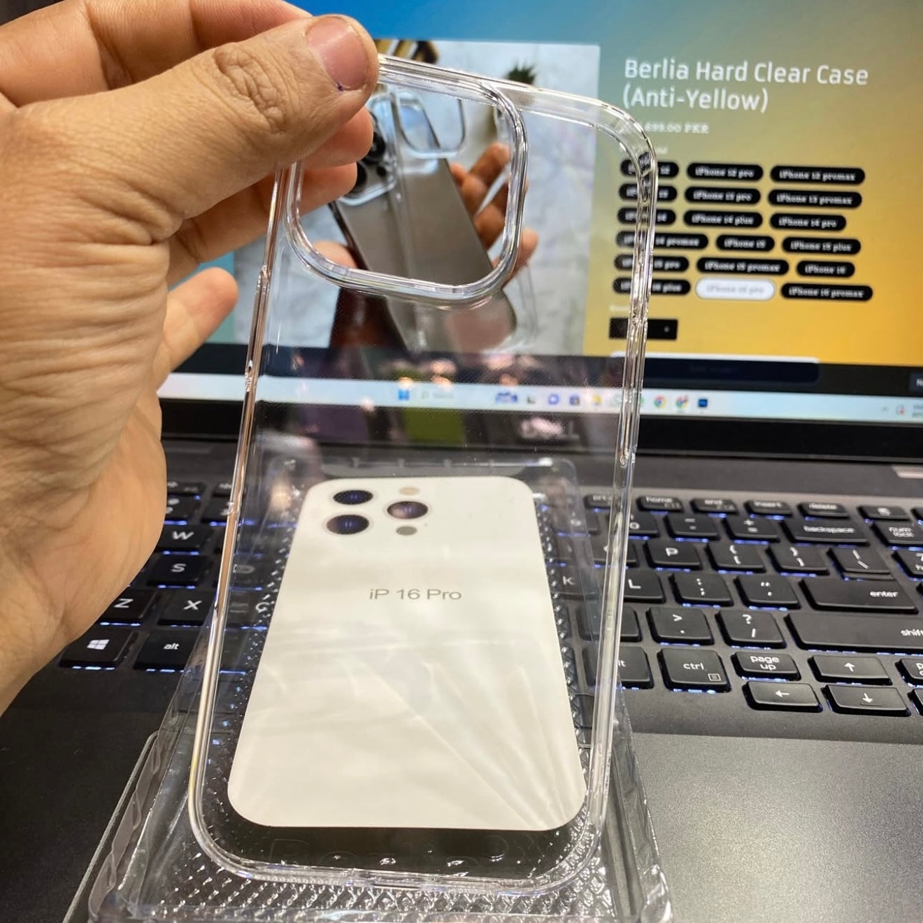 Original Berlia Anti-Yellow Crystal Clear Shockproof Sleek Protective Case