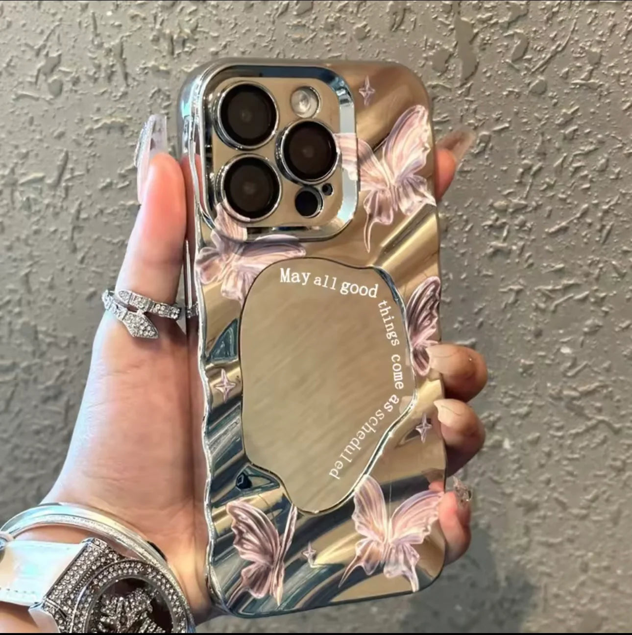 Butterfly Mirror Aesthetic Case 🤍