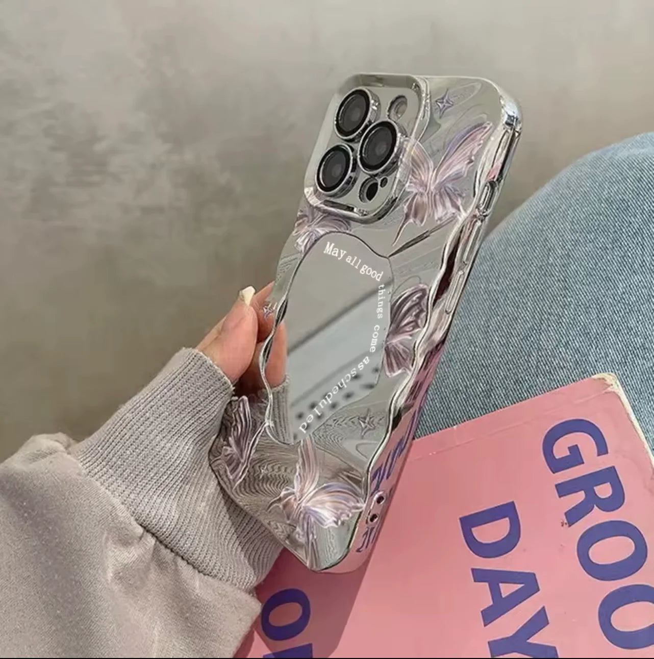 Butterfly Mirror Aesthetic Case 🤍