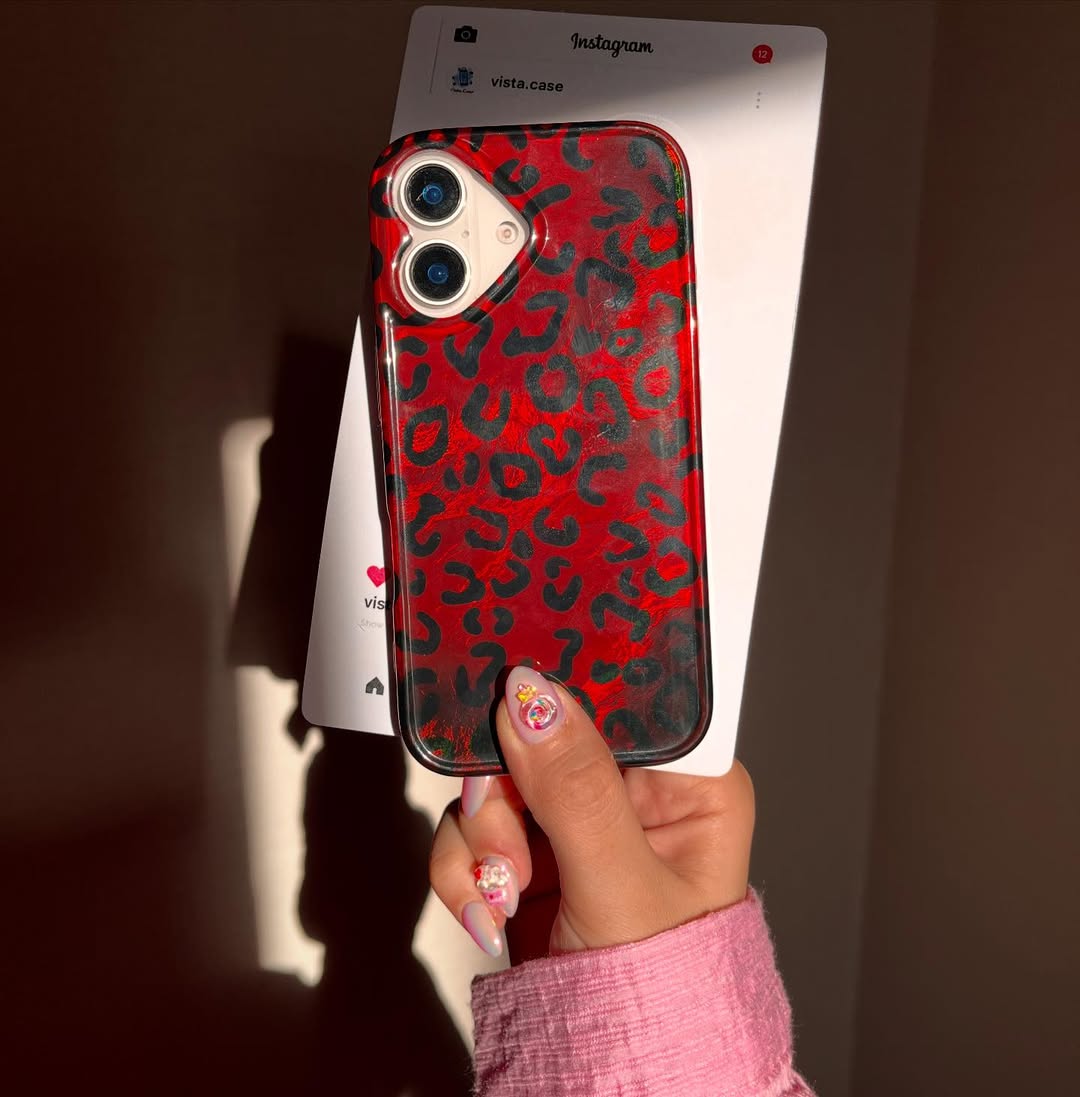 New Leopard print Ruby & Gold Case