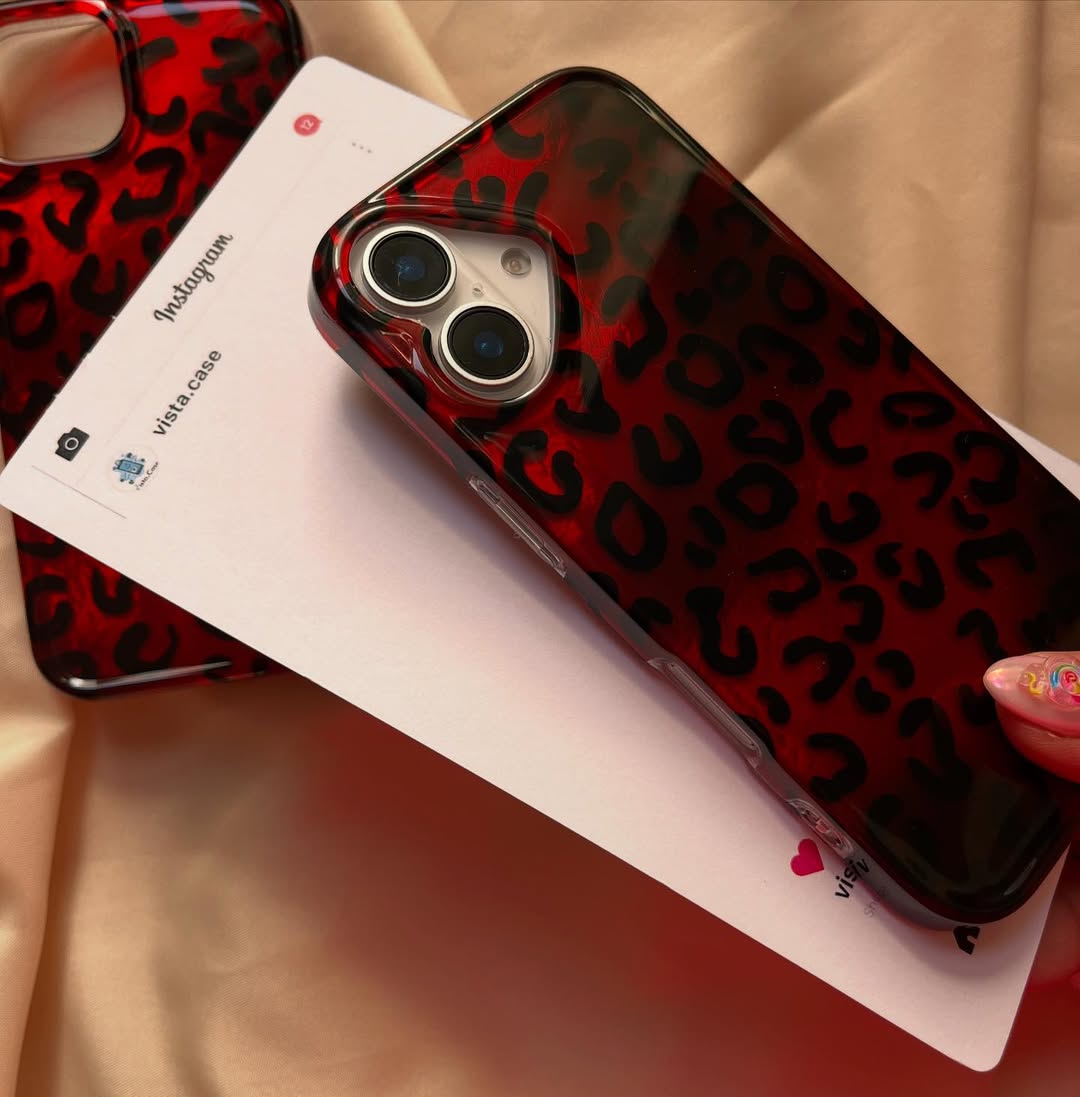 New Leopard print Ruby & Gold Case
