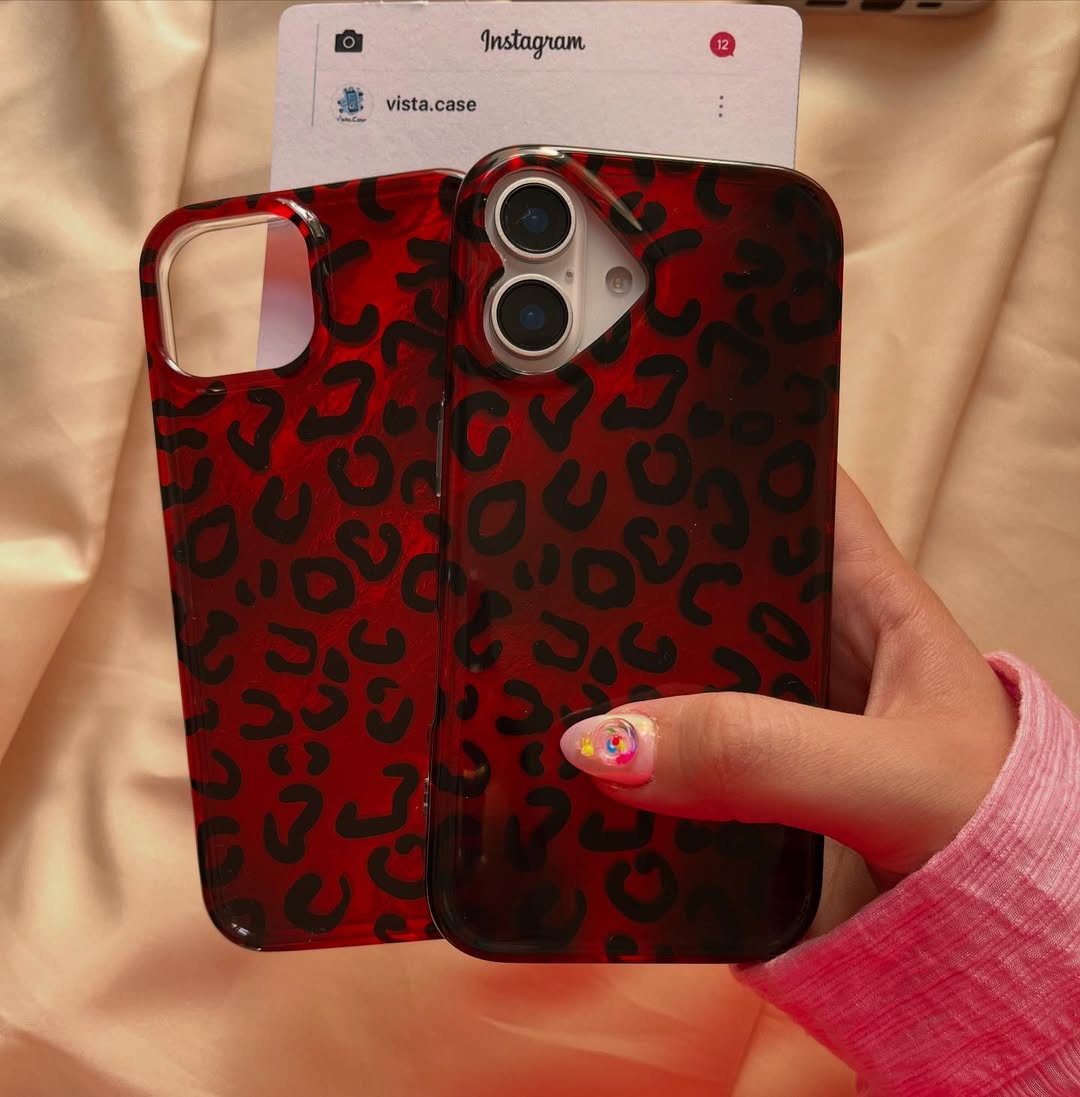 New Leopard print Ruby & Gold Case
