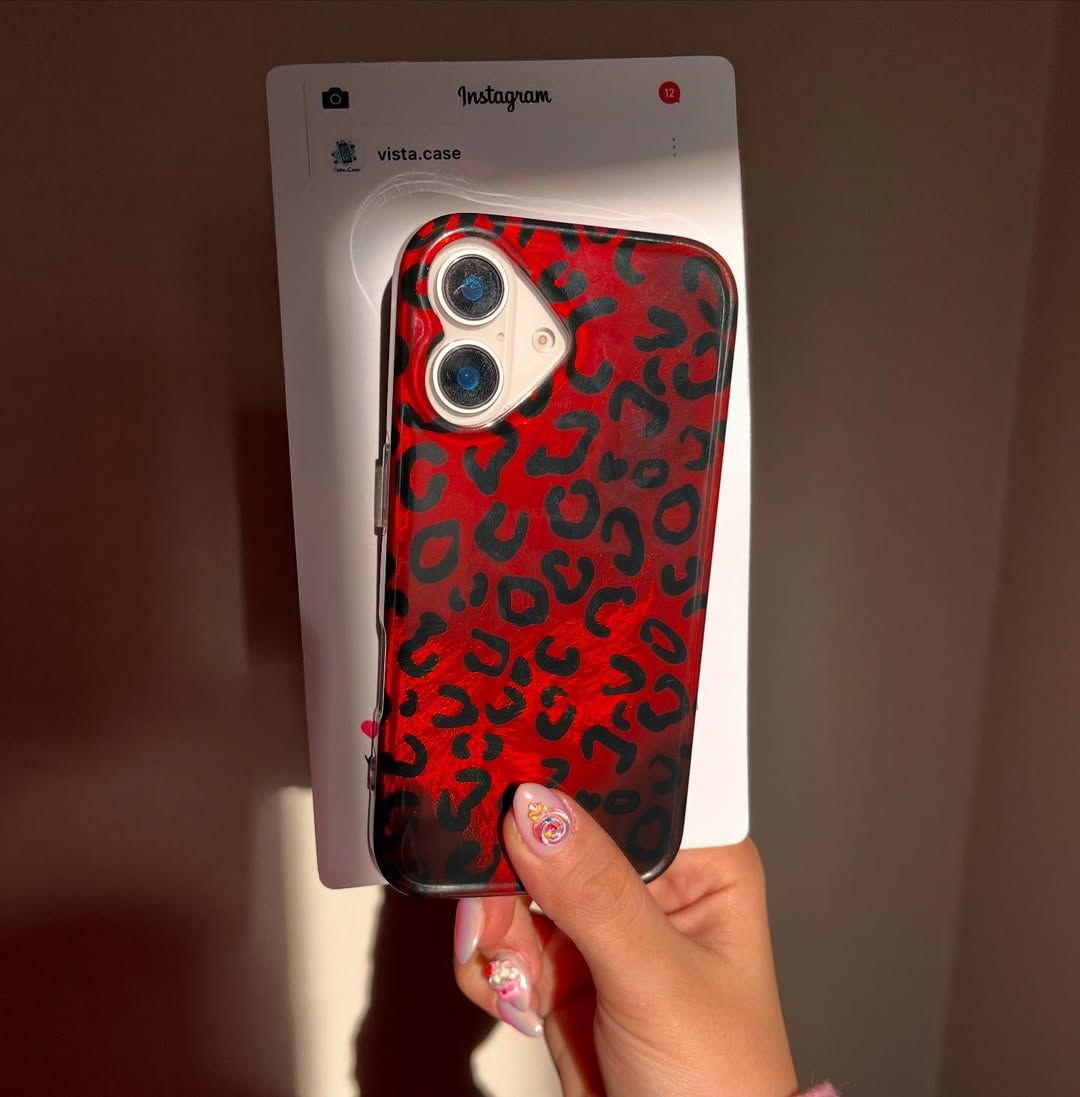 New Leopard print Ruby & Gold Case