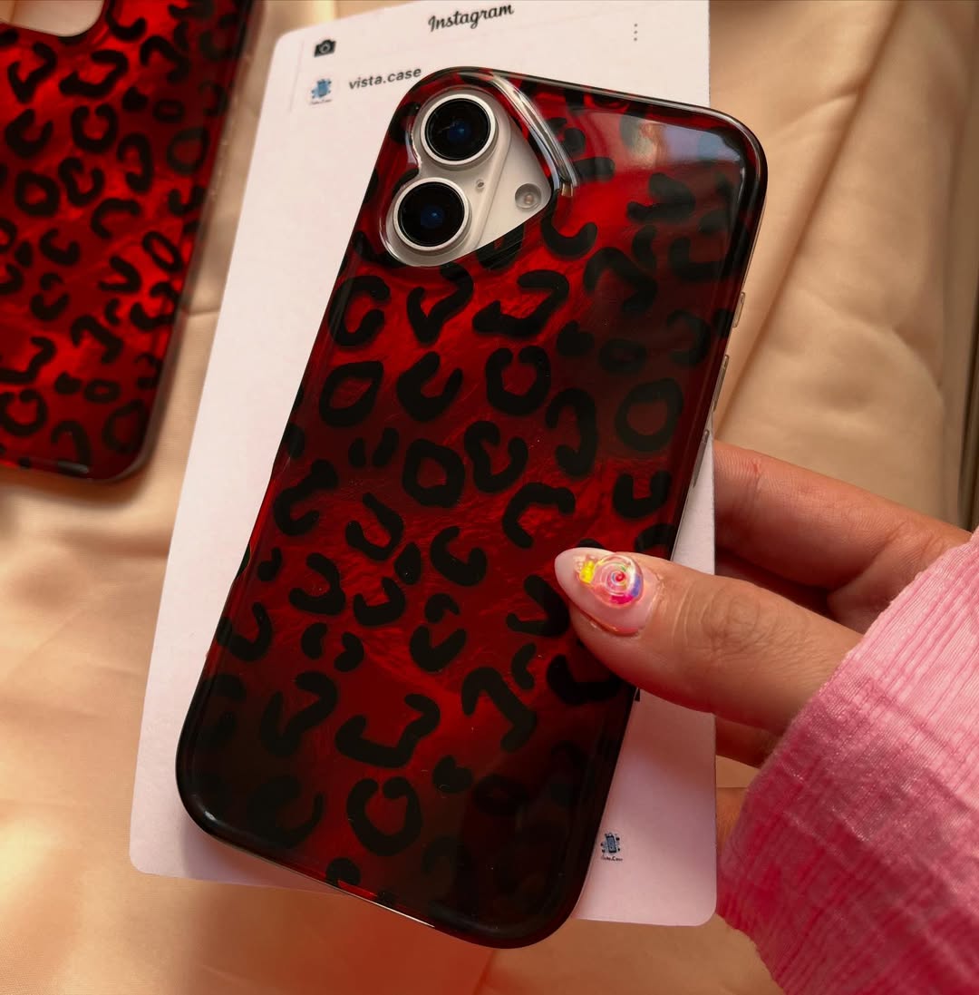 New Leopard print Ruby & Gold Case