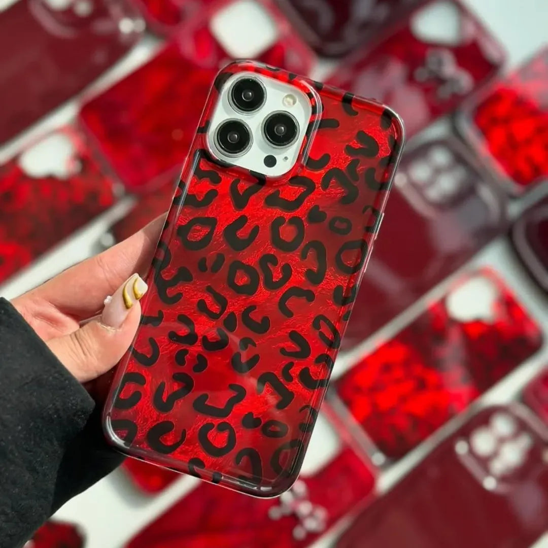 New Leopard print Ruby & Gold Case