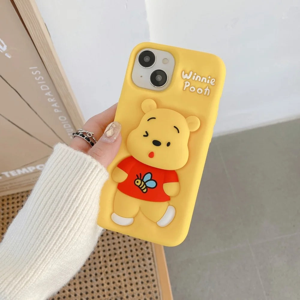 New 3D Cartoon Design Pop-Holder Case For iPhone
