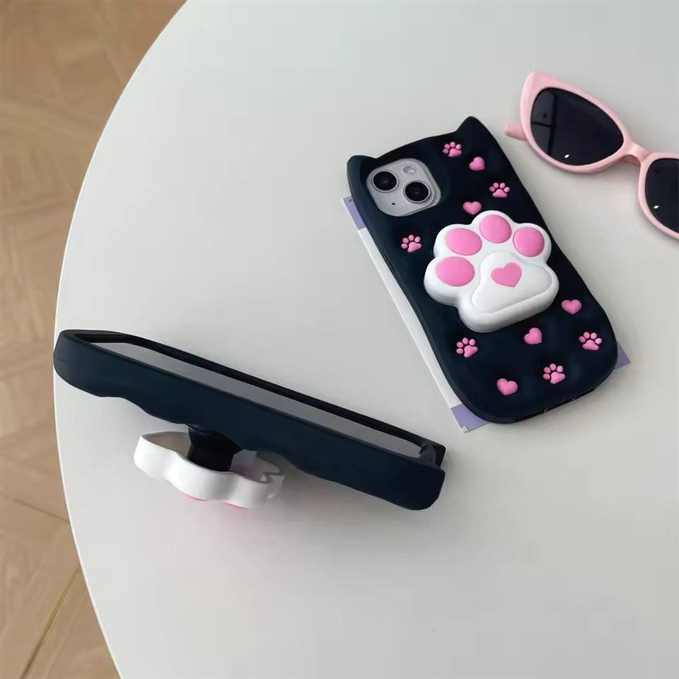 New 3D Cartoon Design Pop-Holder Case For iPhone