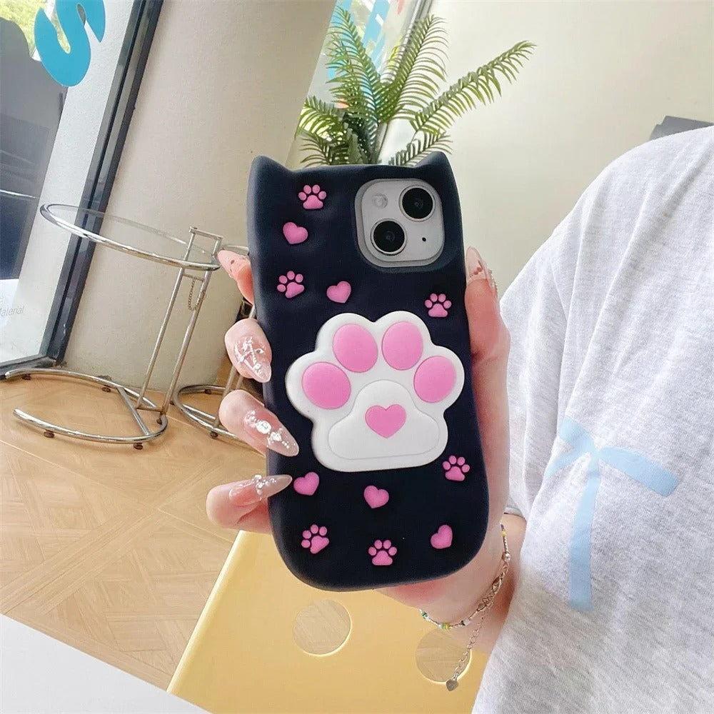 New 3D Cartoon Design Pop-Holder Case For iPhone