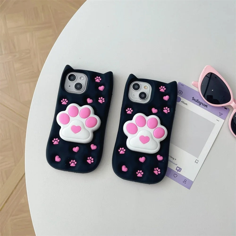 New 3D Cartoon Design Pop-Holder Case For iPhone