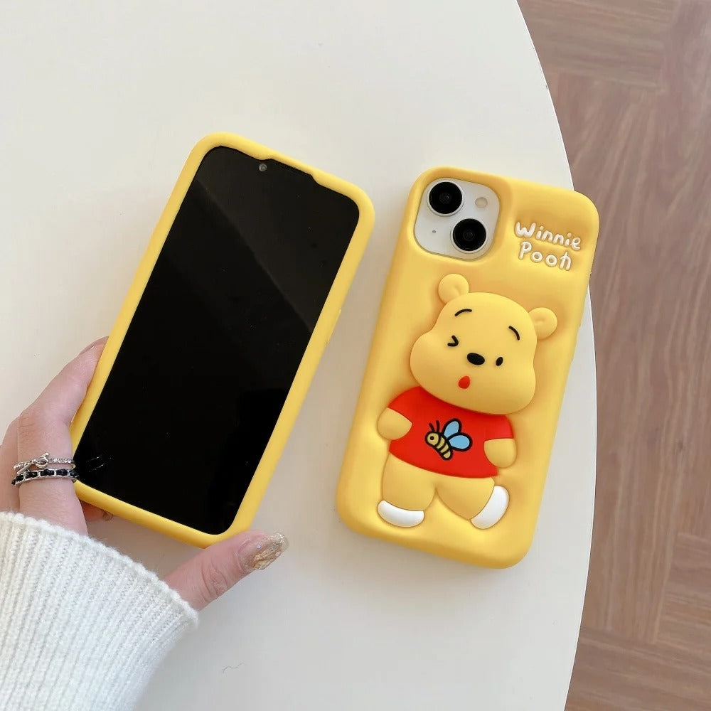 New 3D Cartoon Design Pop-Holder Case For iPhone