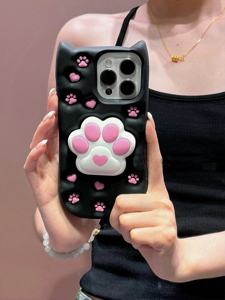 New 3D Cartoon Design Pop-Holder Case For iPhone