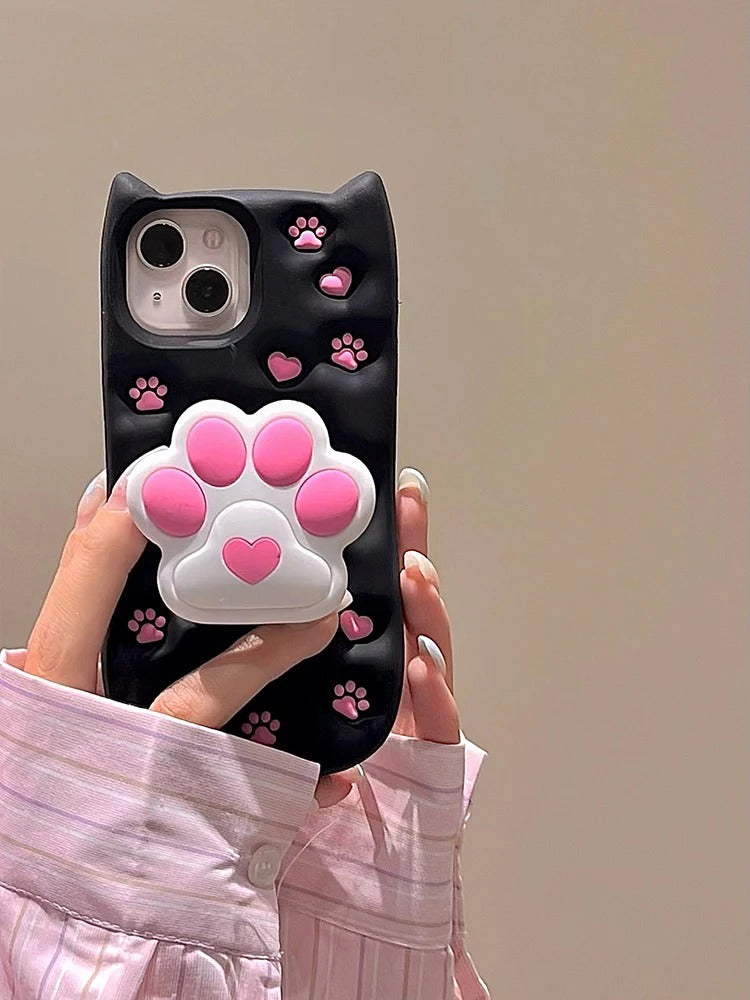 New 3D Cartoon Design Pop-Holder Case For iPhone