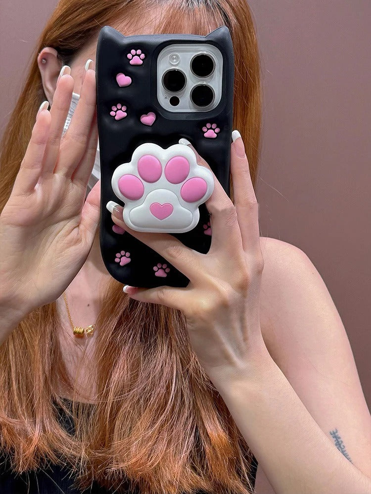 New 3D Cartoon Design Pop-Holder Case For iPhone