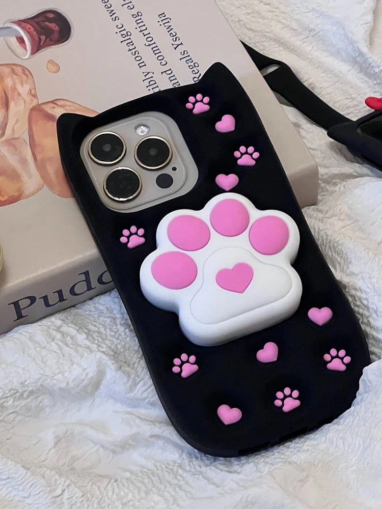 New 3D Cartoon Design Pop-Holder Case For iPhone