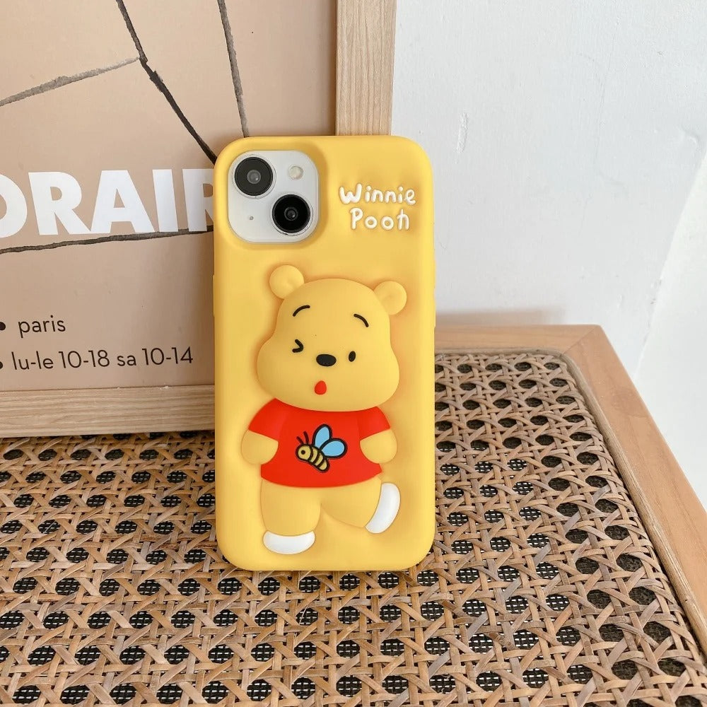New 3D Cartoon Design Pop-Holder Case For iPhone
