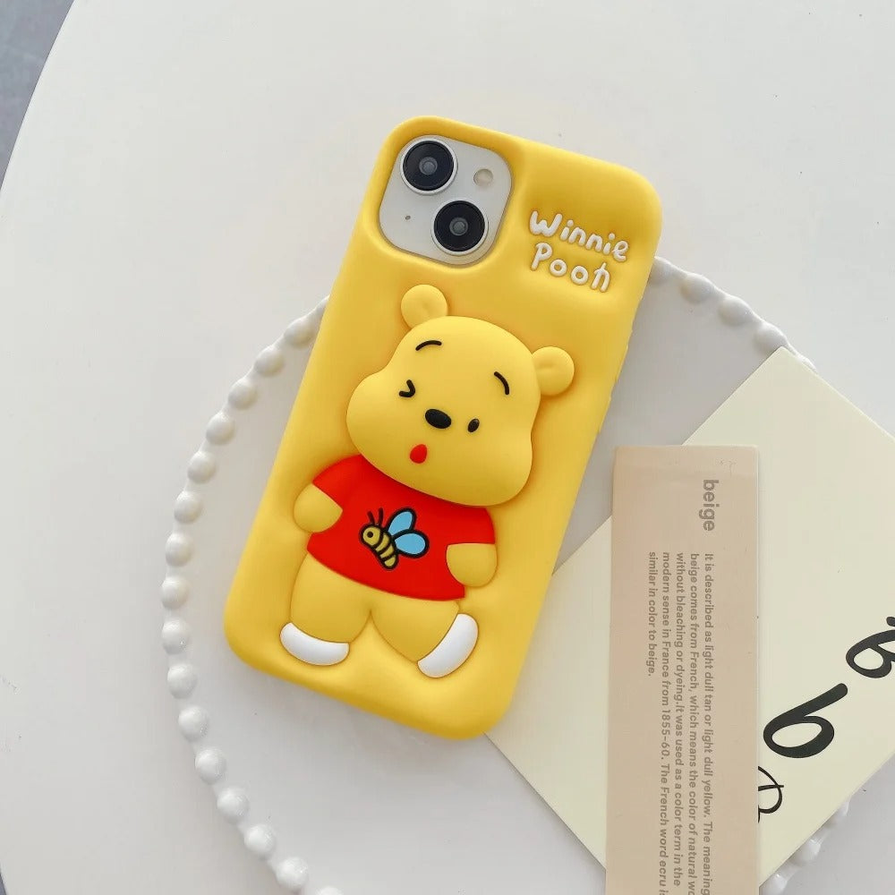 New 3D Cartoon Design Pop-Holder Case For iPhone