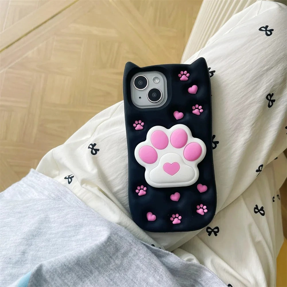 New 3D Cartoon Design Pop-Holder Case For iPhone