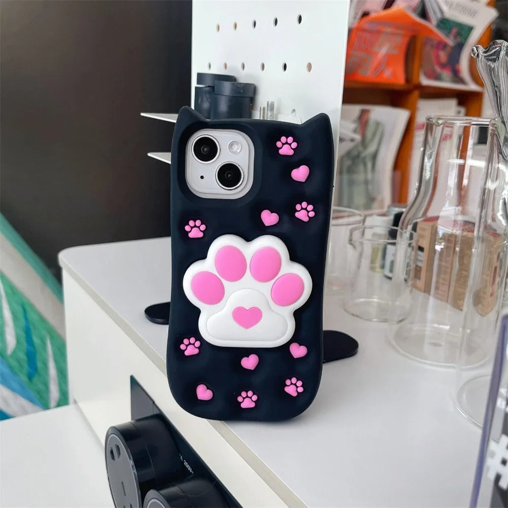 New 3D Cartoon Design Pop-Holder Case For iPhone