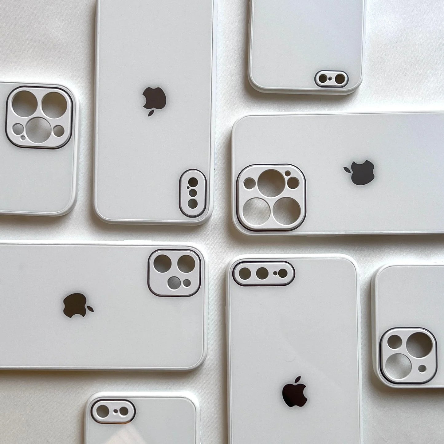 White Glass Case with apple logo