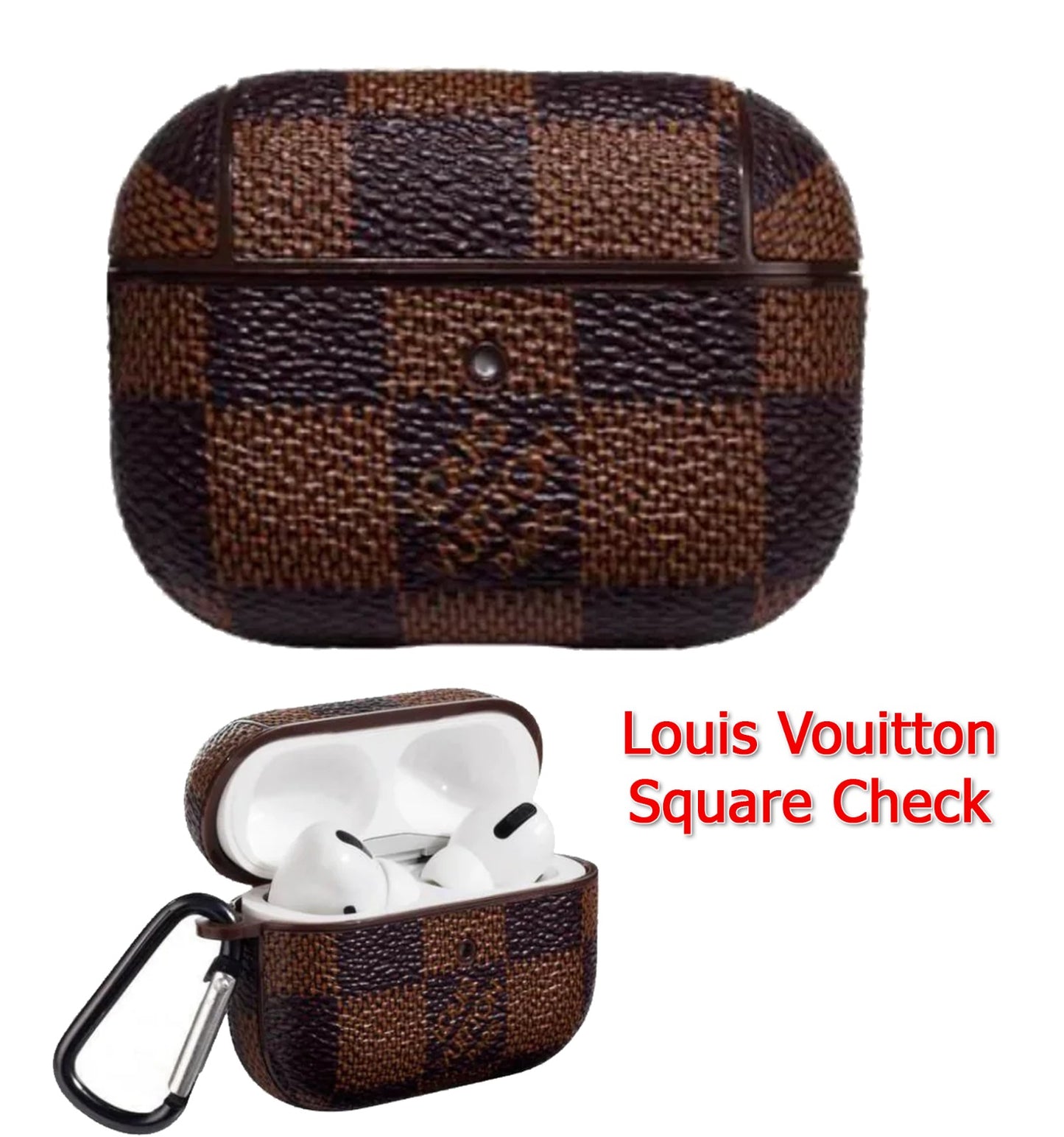 Branded Leather Texture Airpods Pro/ pro 2 case