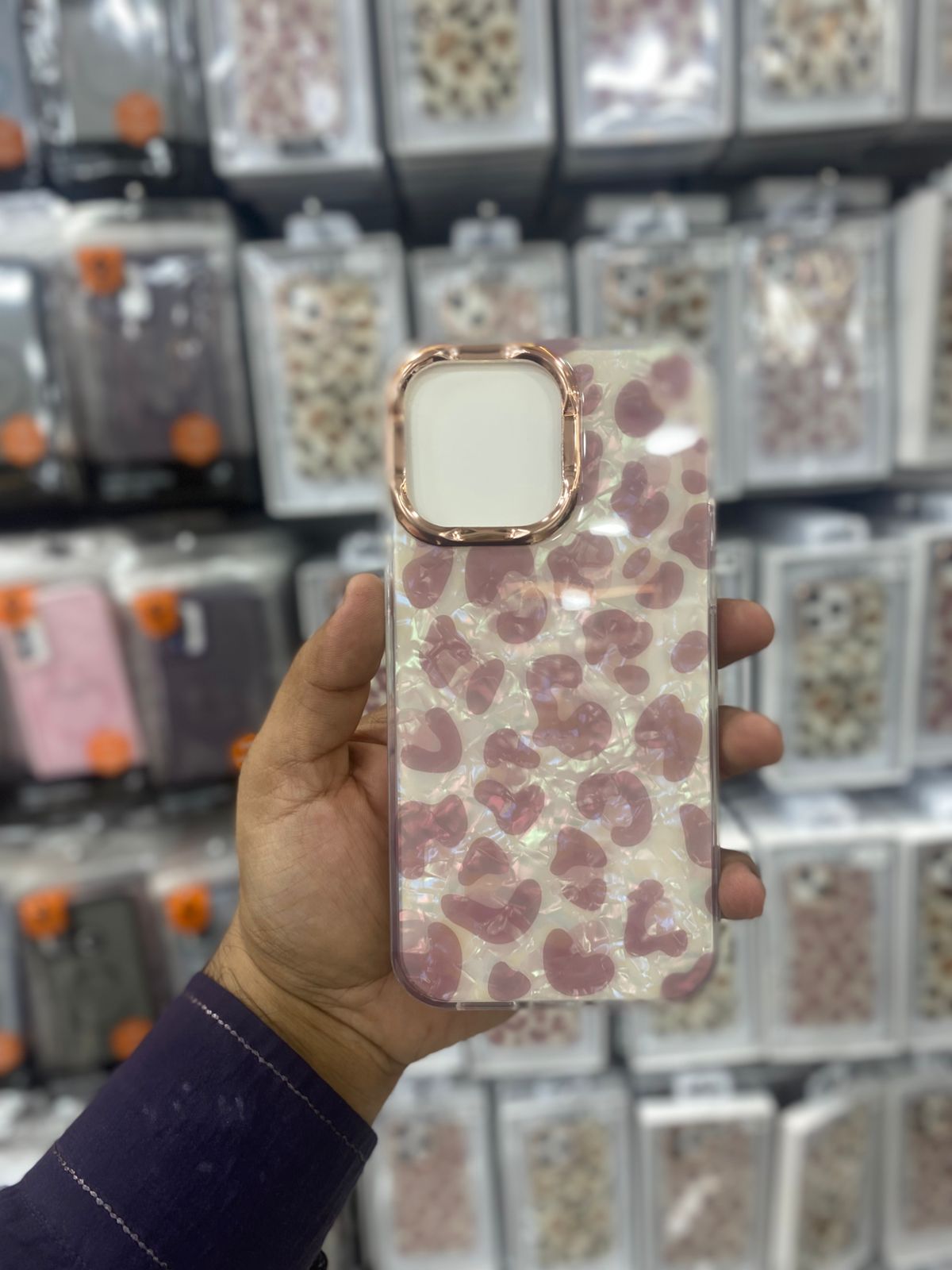 Gradient Cheetah Gold & Pink Love Iridescent Case