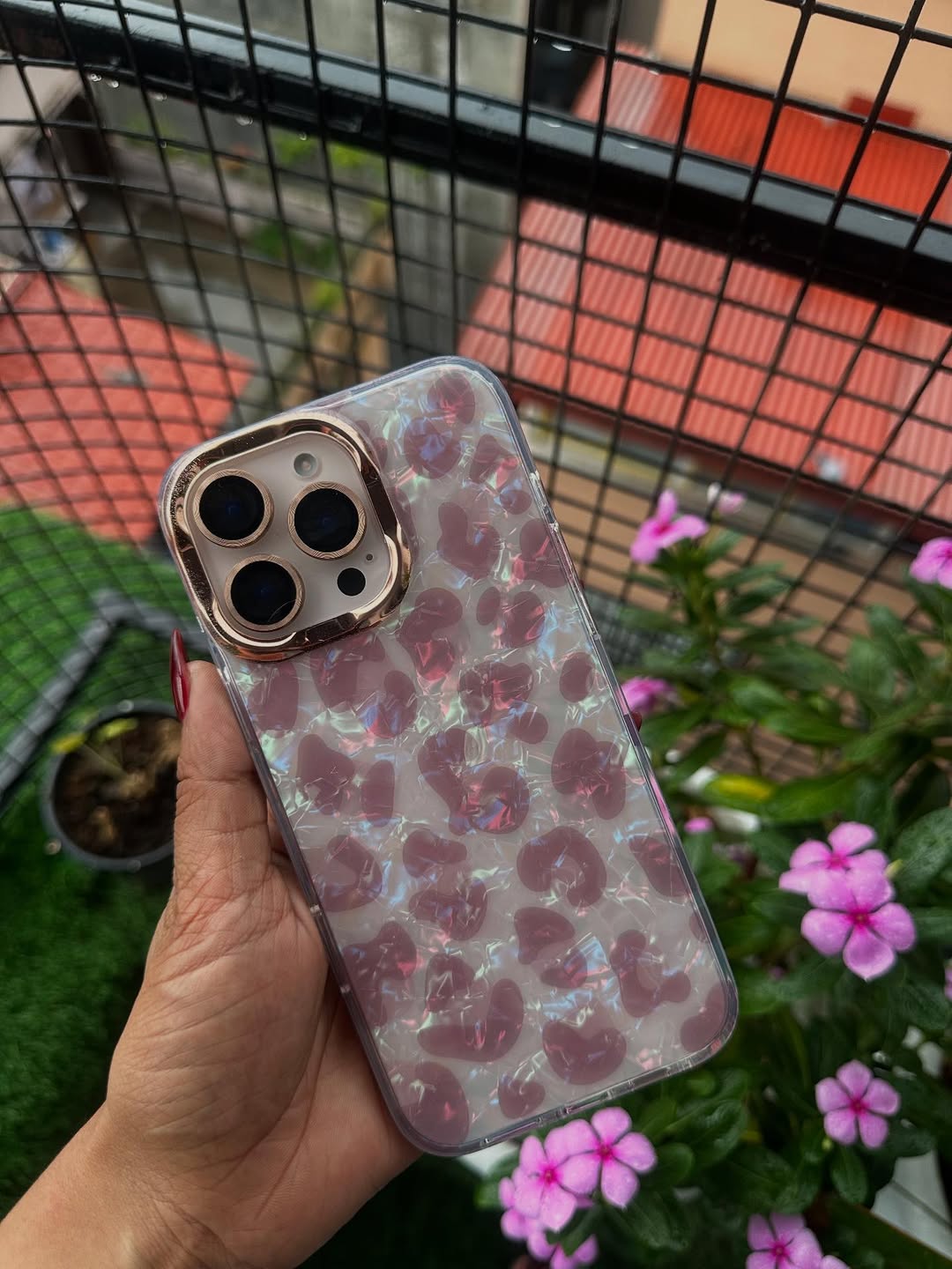 Gradient Cheetah Gold & Pink Love Iridescent Case