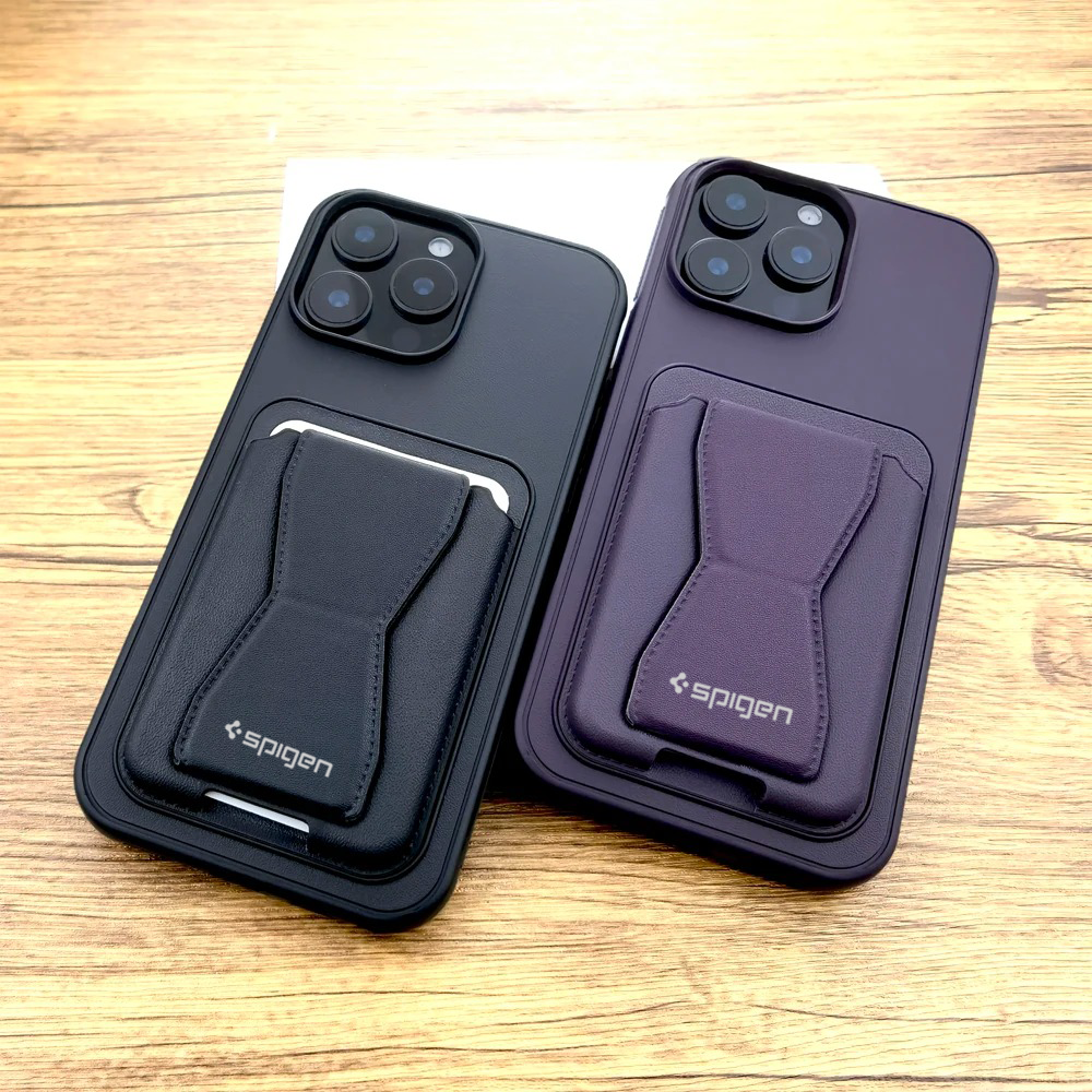 SPIGEN LEATHER WALLET CASE WITH GRIP STAND