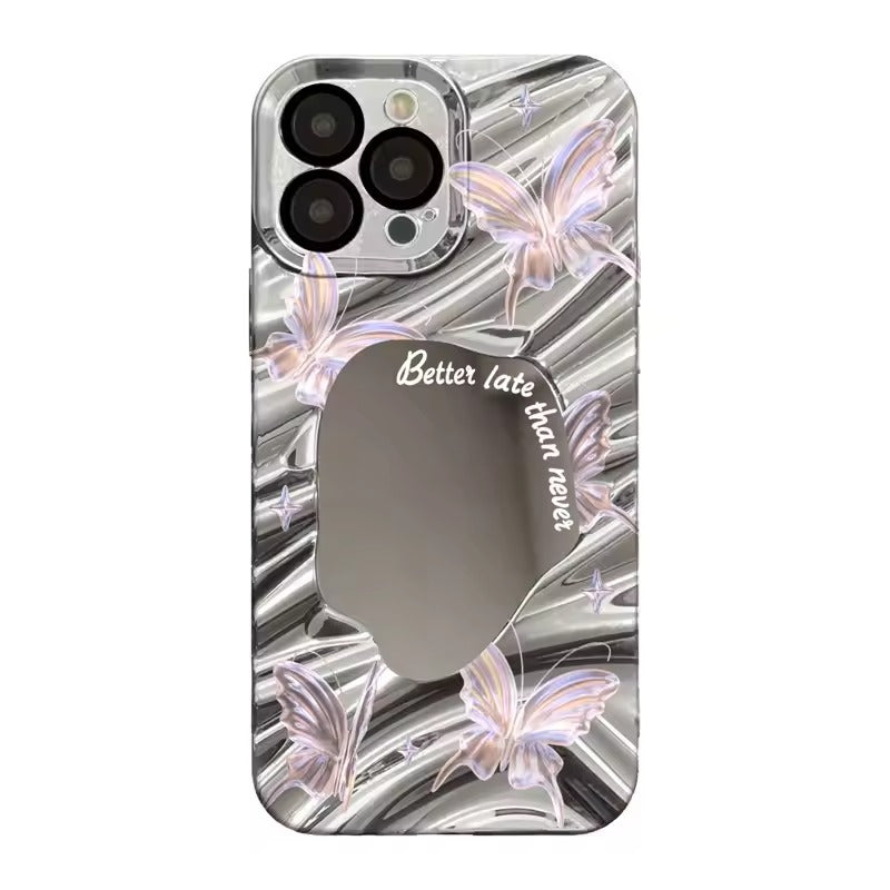 Butterfly Mirror Aesthetic Case 🤍