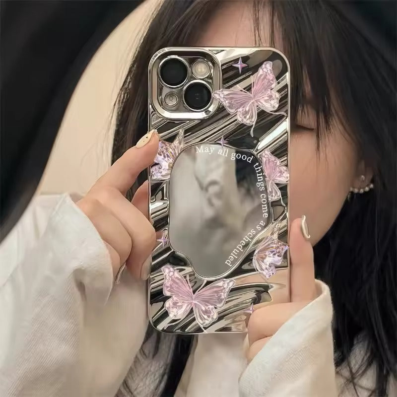 Butterfly Mirror Aesthetic Case 🤍