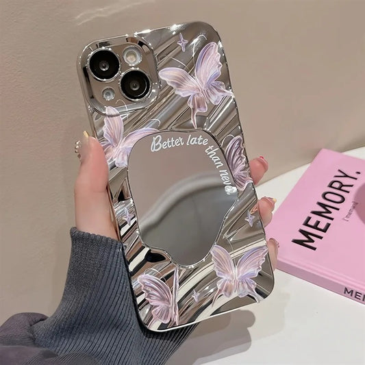Butterfly Mirror Aesthetic Case 🤍