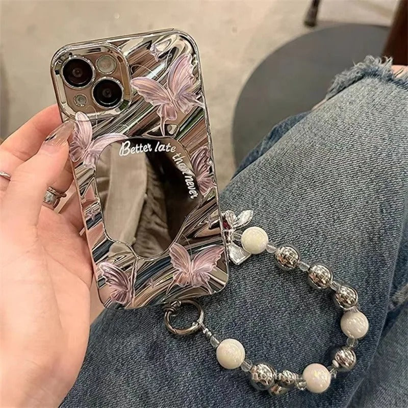 Butterfly Mirror Aesthetic Case 🤍