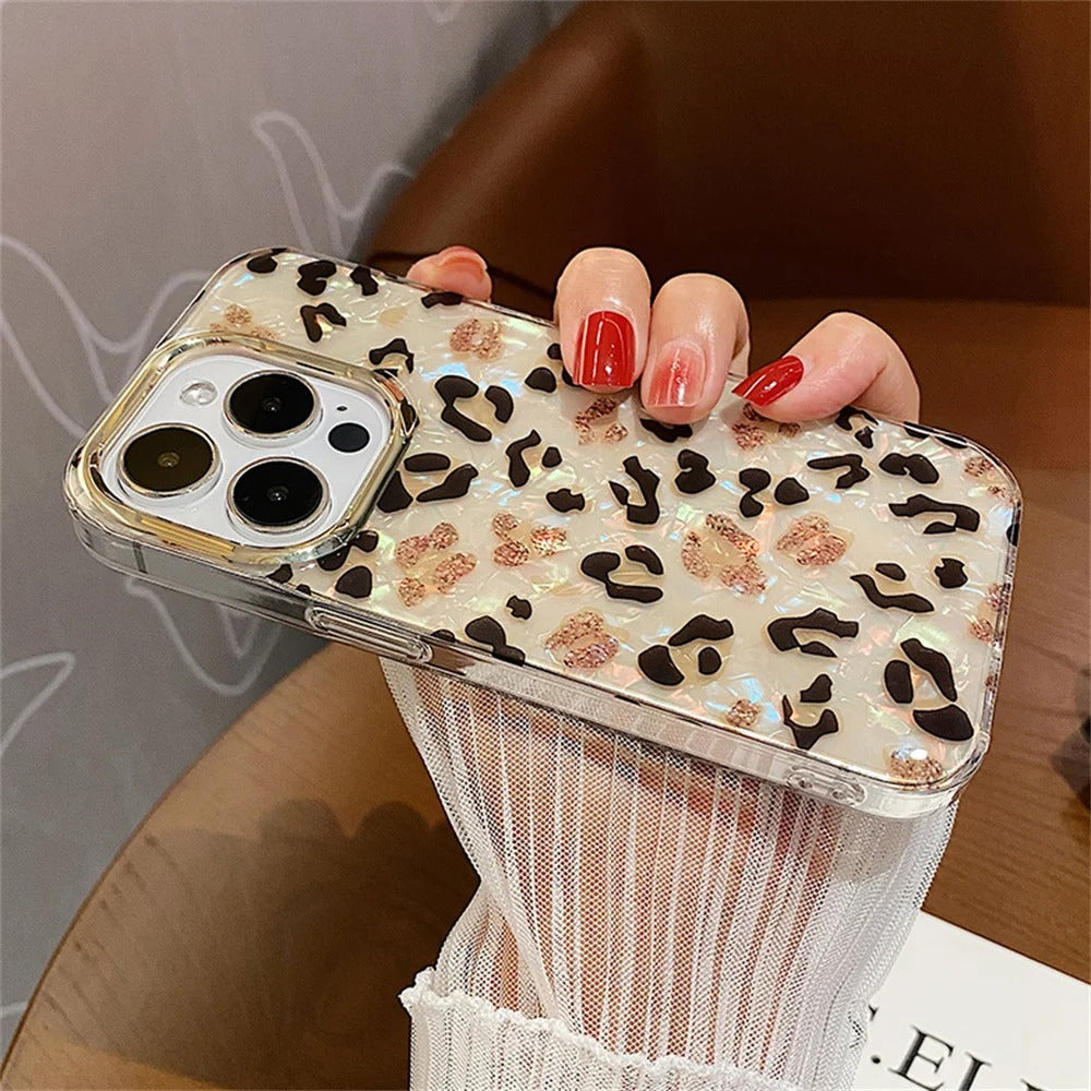 Gradient Cheetah Gold & Pink Love Iridescent Case