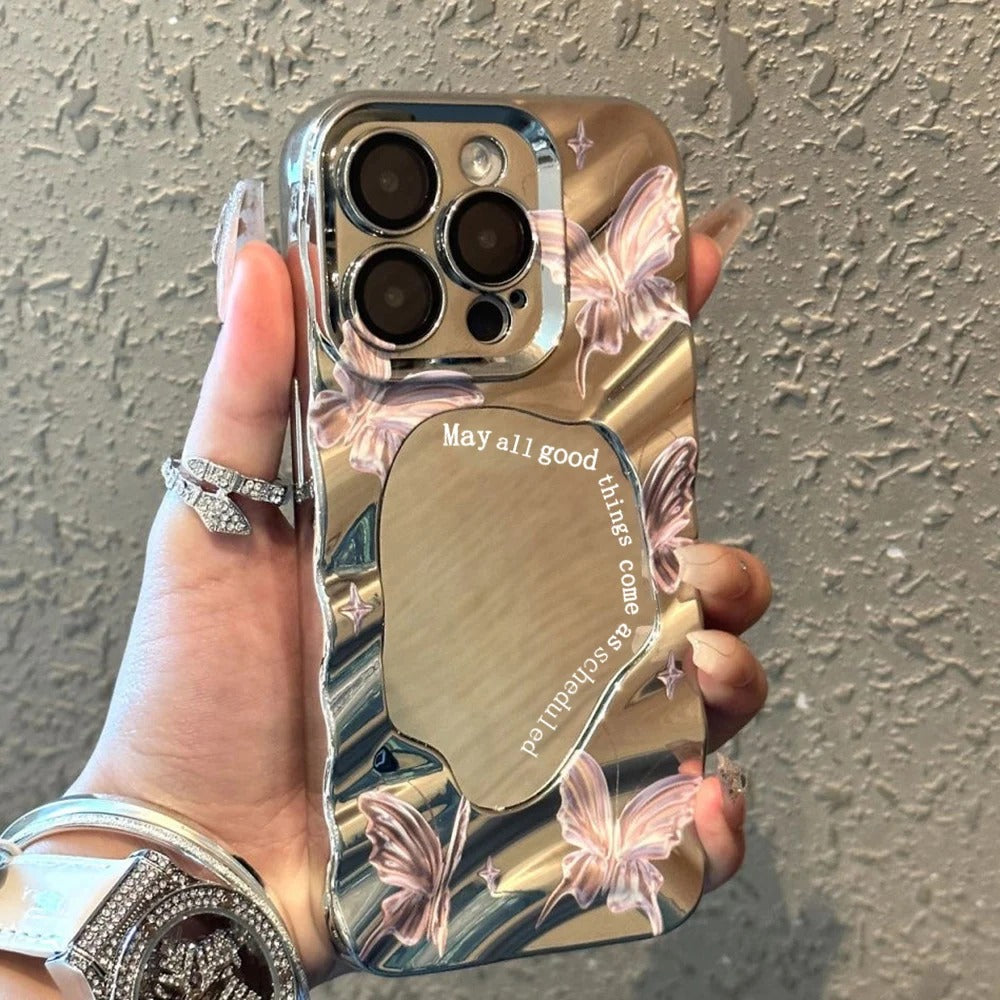 Butterfly Mirror Aesthetic Case 🤍