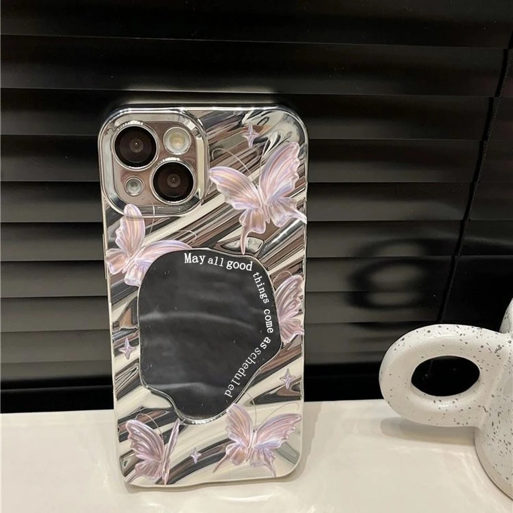 Butterfly Mirror Aesthetic Case 🤍