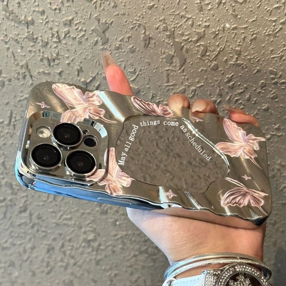 Butterfly Mirror Aesthetic Case 🤍