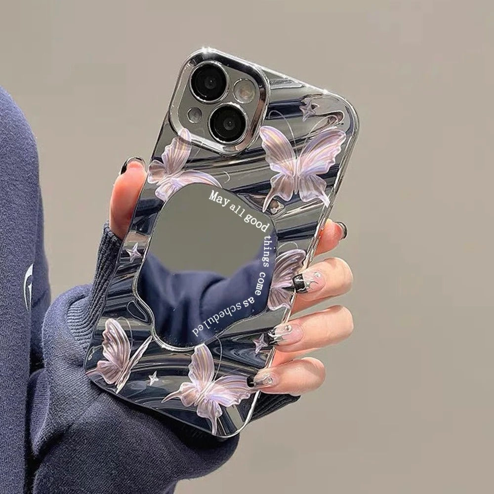 Butterfly Mirror Aesthetic Case 🤍