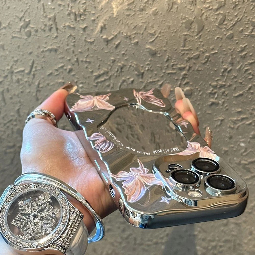 Butterfly Mirror Aesthetic Case 🤍