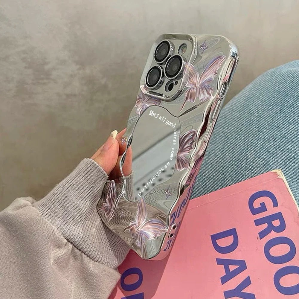 Butterfly Mirror Aesthetic Case 🤍