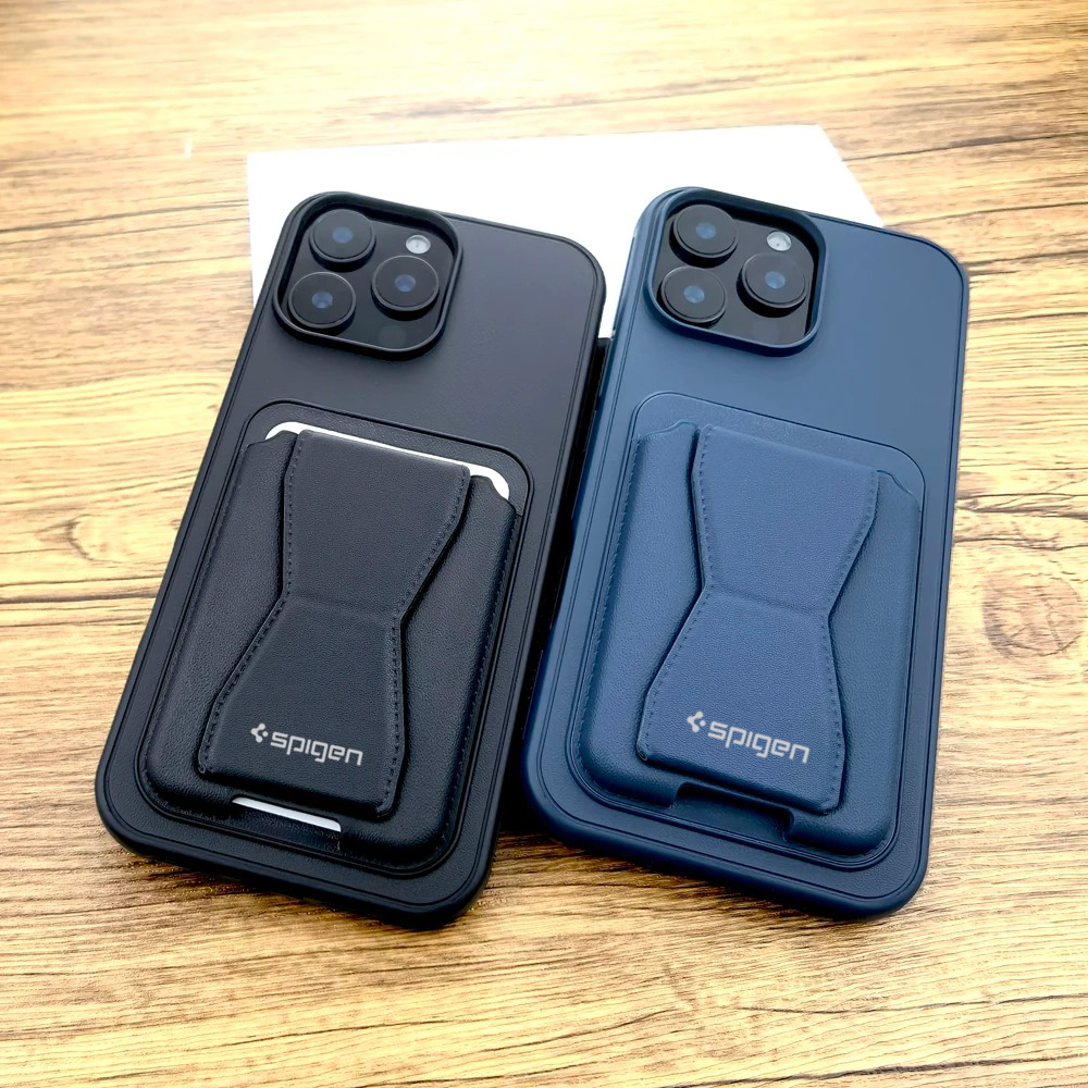 SPIGEN LEATHER WALLET CASE WITH GRIP STAND