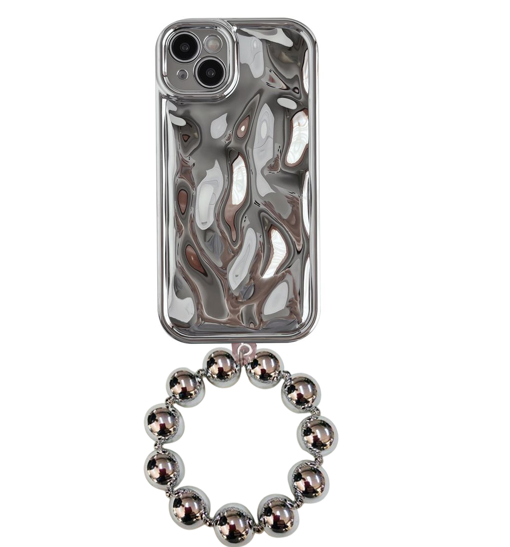 🪐Silver Glossy Meteorite Laser Case