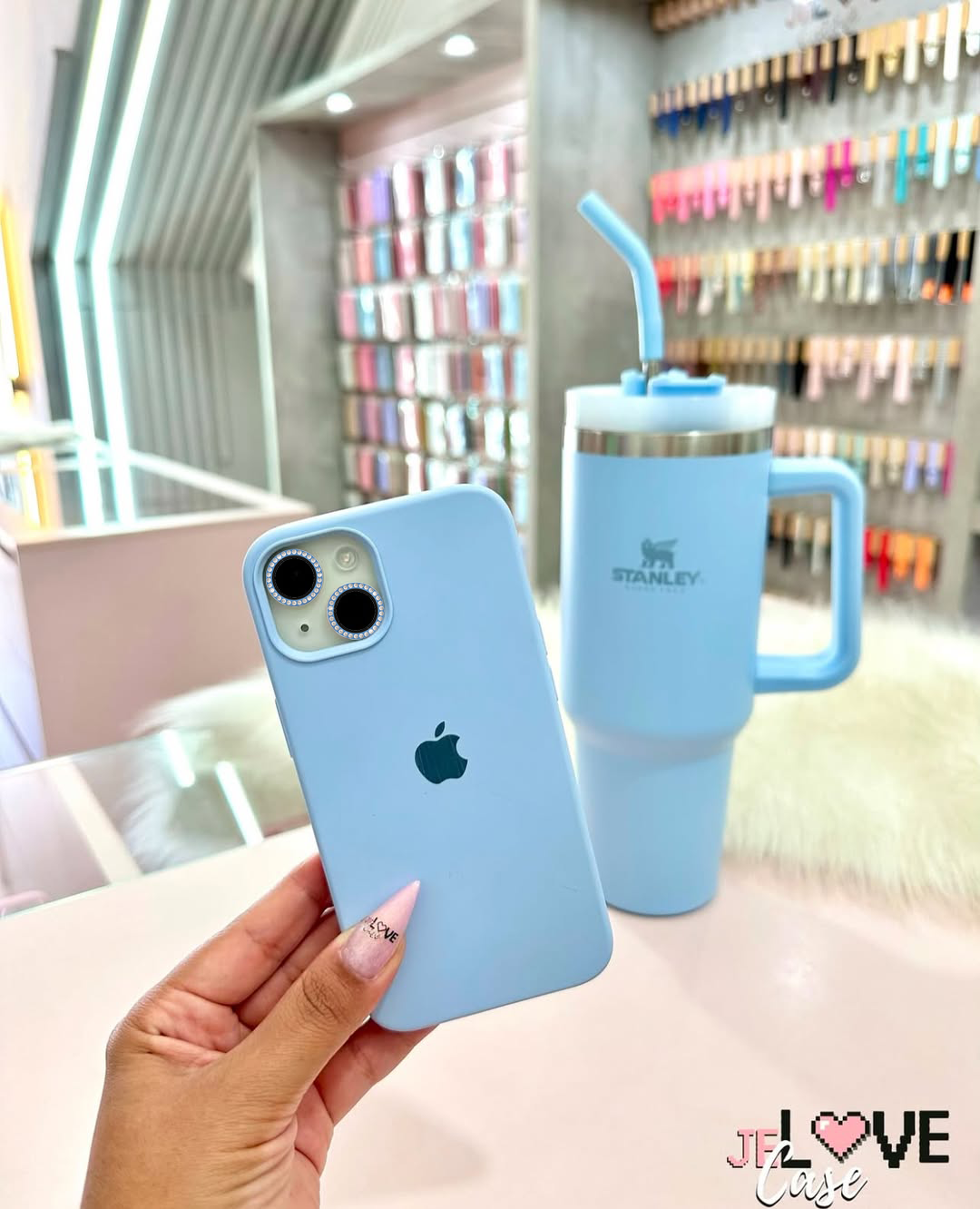 (Seira-Blue) iPhone Premium Silicone Case