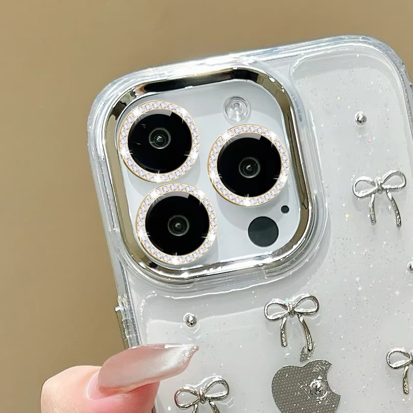 Premium Clear Glitter Jelly Case & Bow Glitter Case