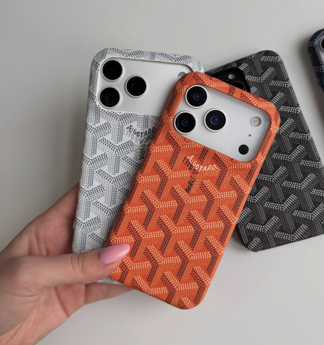 Goyard Leather-Feel Fabric Case